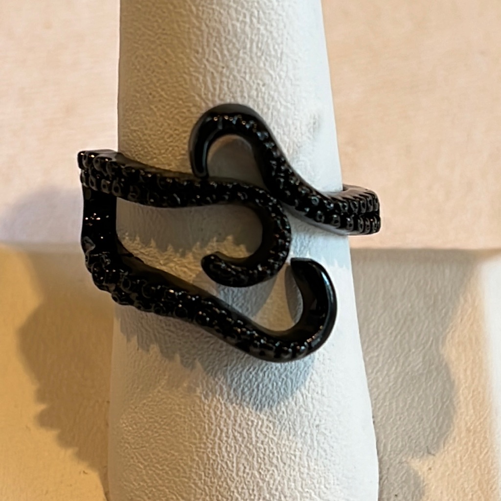 Black Tentacles Ring, Adjustable